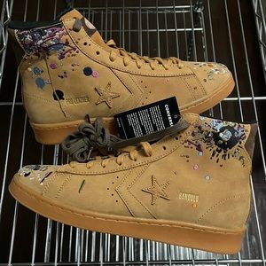Converse Pro Leather High Top Bandulu Paint Gum Wheat Sneakers
